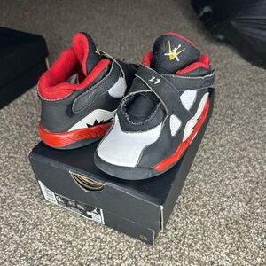 Jordan Kids Black, Red, and White Sneakers